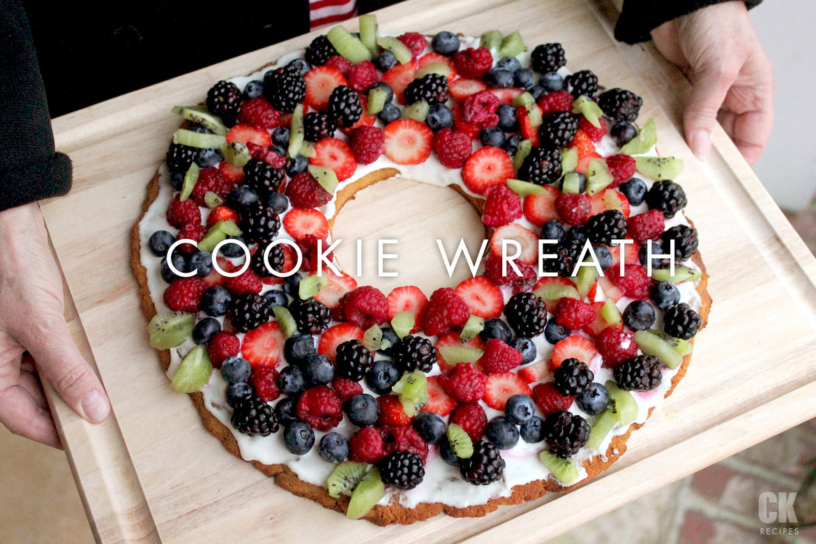 Cookie Wreath Fruit Pizza