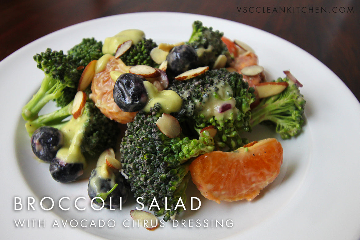 Broccoli Salad with Avocado Citrus Dressing