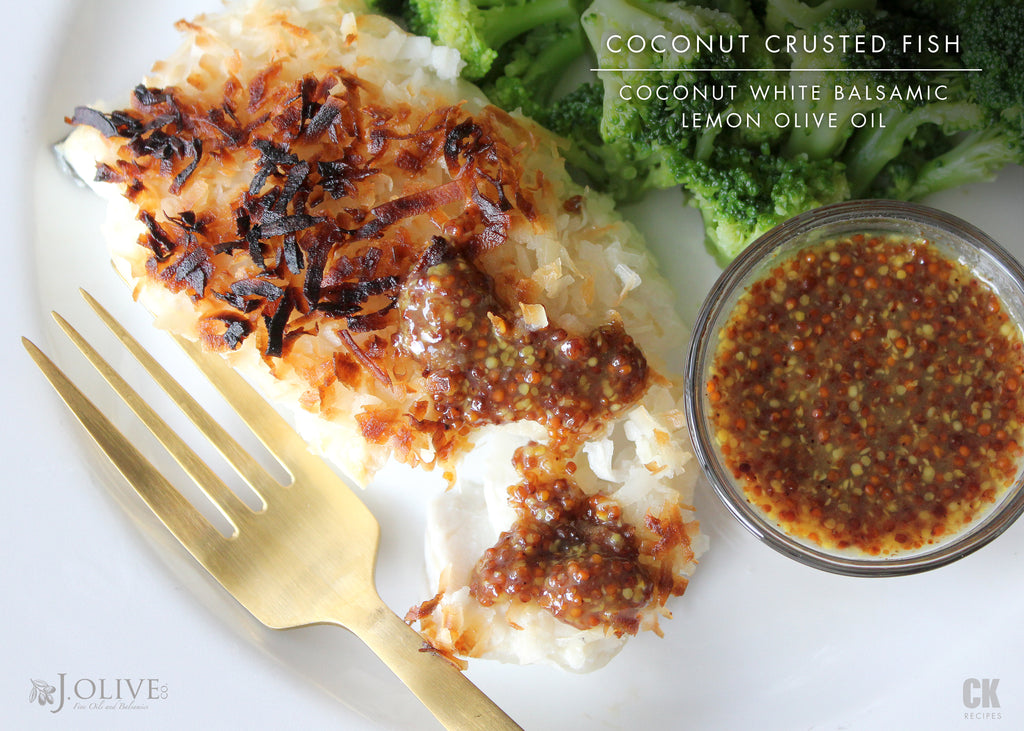Coconut Crusted Fish with Mustard Sauce